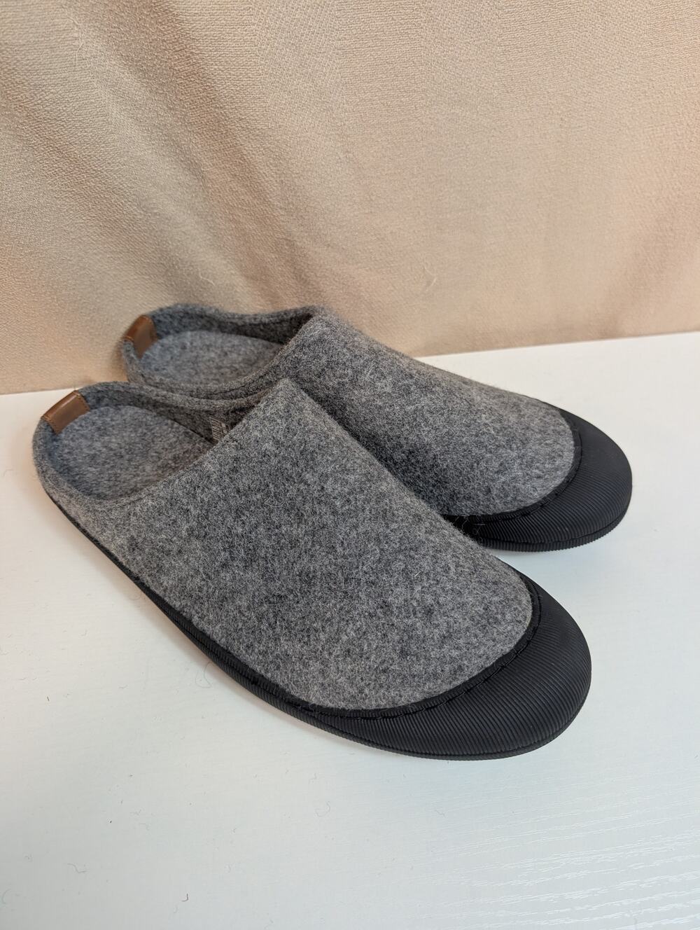 Huckberry Greys Slipper Men's Size 13 Gray Wool Outdoor Mule Slipper (1193)